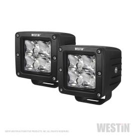 HyperQ Stud Mount 3" 2x20W Square Flood Beam LED Lights