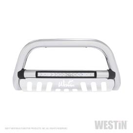 Westin 3" Ultimate Chrome LED Bull Bar with Brushed Skid Plate