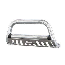 Westin 3" Ultimate Chrome Bull Bar with Brushed Skid Plate
