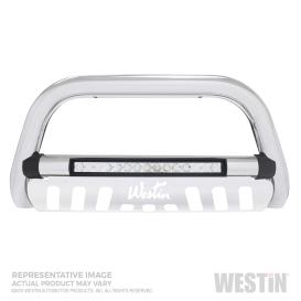 Westin 3" Ultimate Chrome LED Bull Bar with Brushed Skid Plate