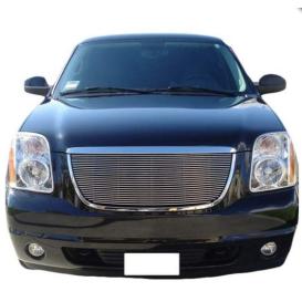 APS 2-Pc Polished Horizontal Billet Main Upper and Lower Bumper Grille