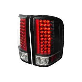 Spec-D Tuning Driver and Passenger Side LED Tail Lights with Sequential Turn Signals and White LED Bar (Matte Black Housing, Clear Lens)