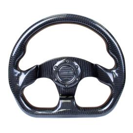 NRG Innovations 3-Spoke Flat Bottom Carbon Fiber Steering Wheel